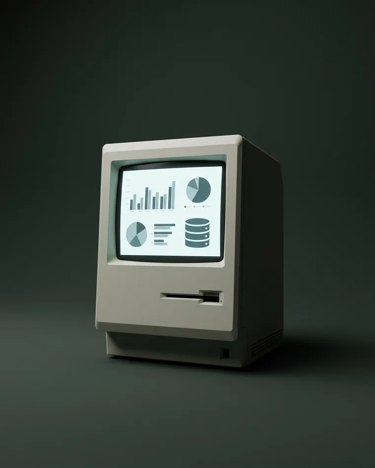 Data Services shown on a retro computer