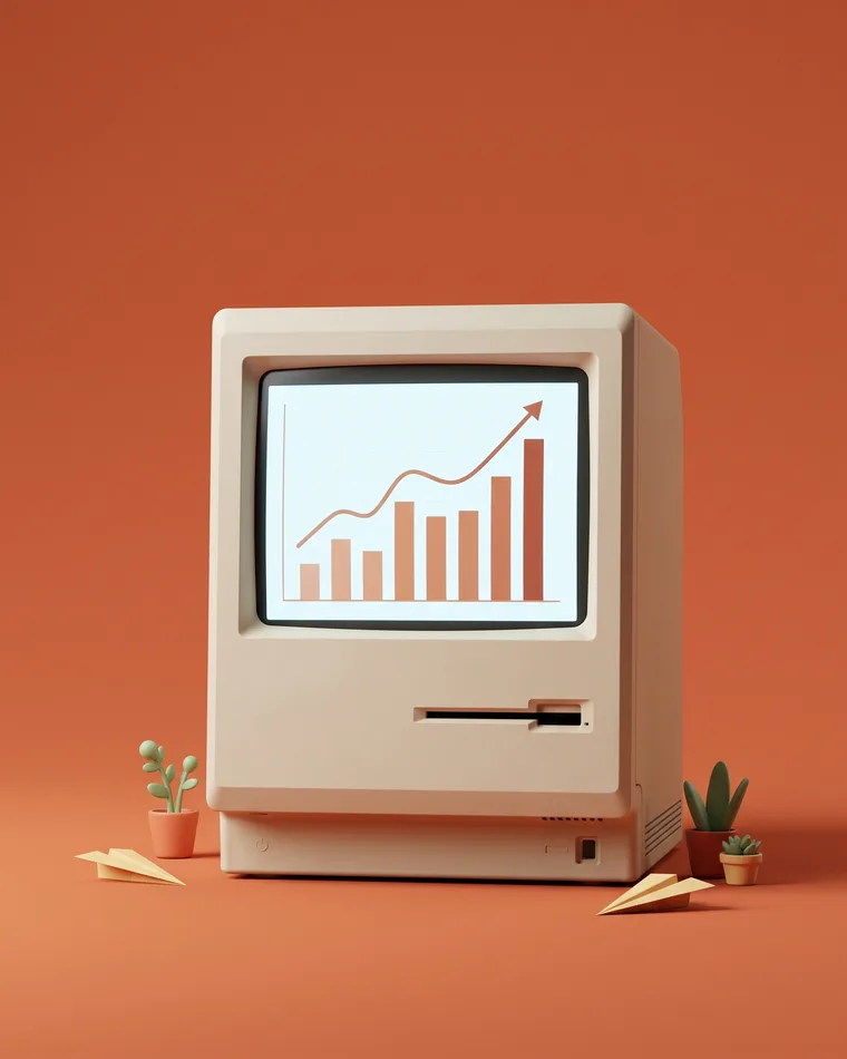Digital Marketing shown on a retro computer